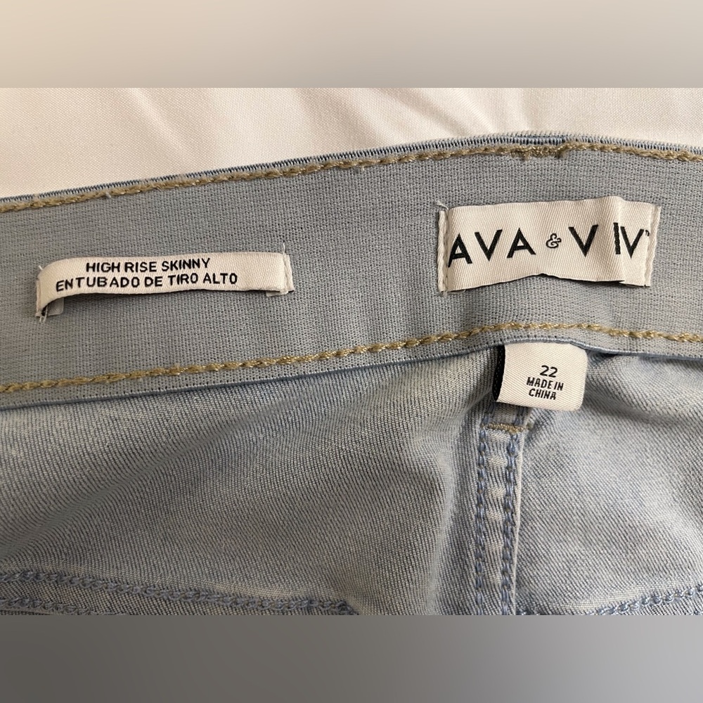 Ava & Viv Jeans High Rise Skinny Light Wash Size 22 Plus Size - Picture 5 of 15